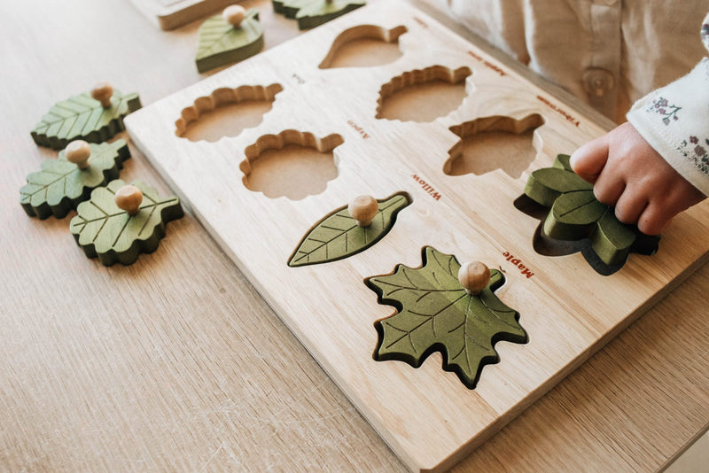 Montessori Leaf Puzzle | 8-Piece Timber Puzzle | Ages 2+