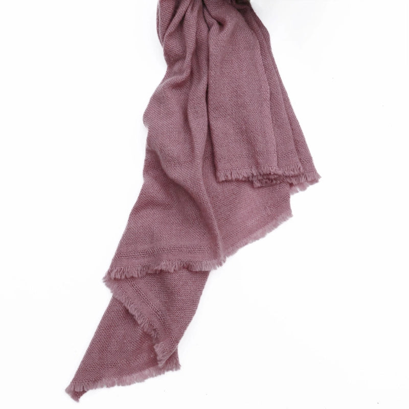 Cashmere Wrap | Hand-Dyed Antique Rose | 80" x 30"
