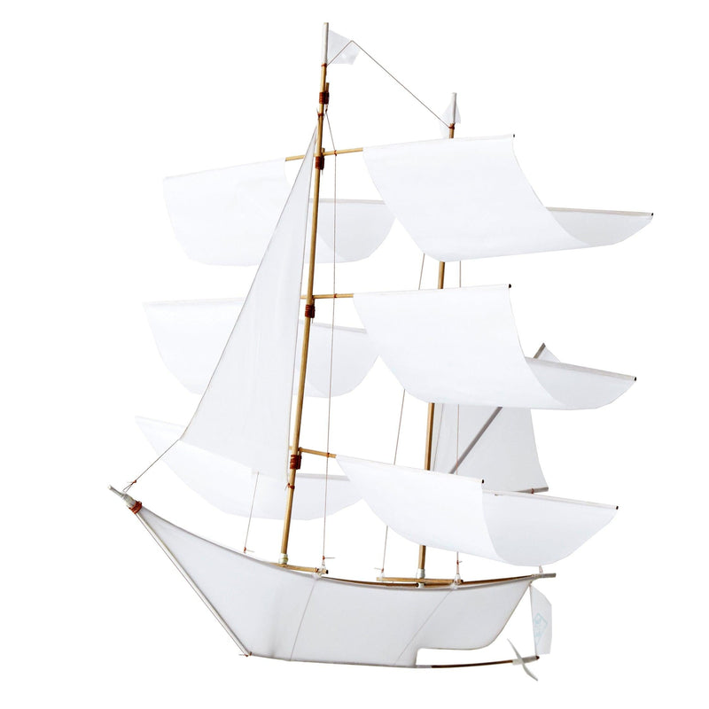 Handmade Sailing Ship Kite | Ripstop Nylon & Bamboo | 27" x 27" x 22"