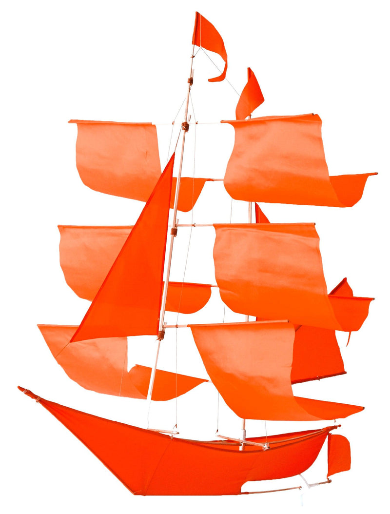Handmade Sailing Ship Kite | Ripstop Nylon & Bamboo | 27" x 27" x 22"