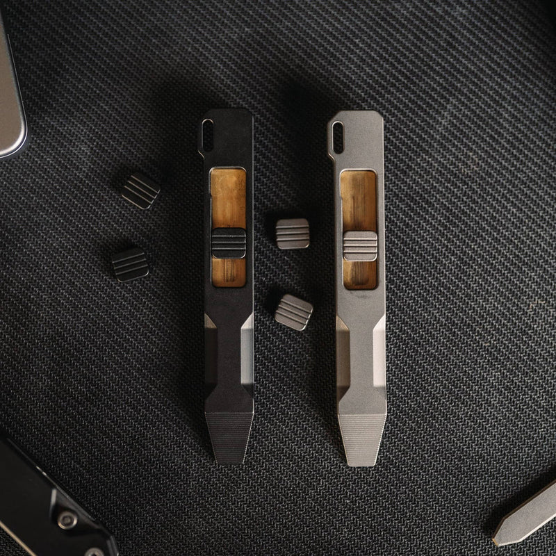 Ti Pry Bar | Grade 5 Titanium | Magnetic Fidget Buttons