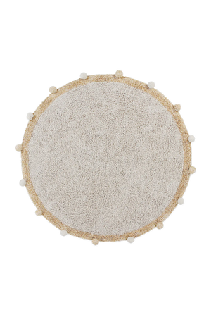 Bubbly Natural Round Washable Rug | Honey | 5.4 lbs