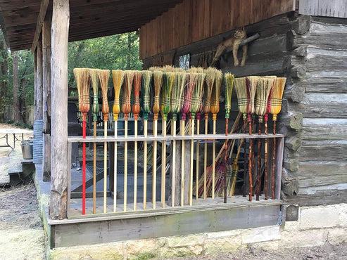 Handmade brooms at Parker Homestead.