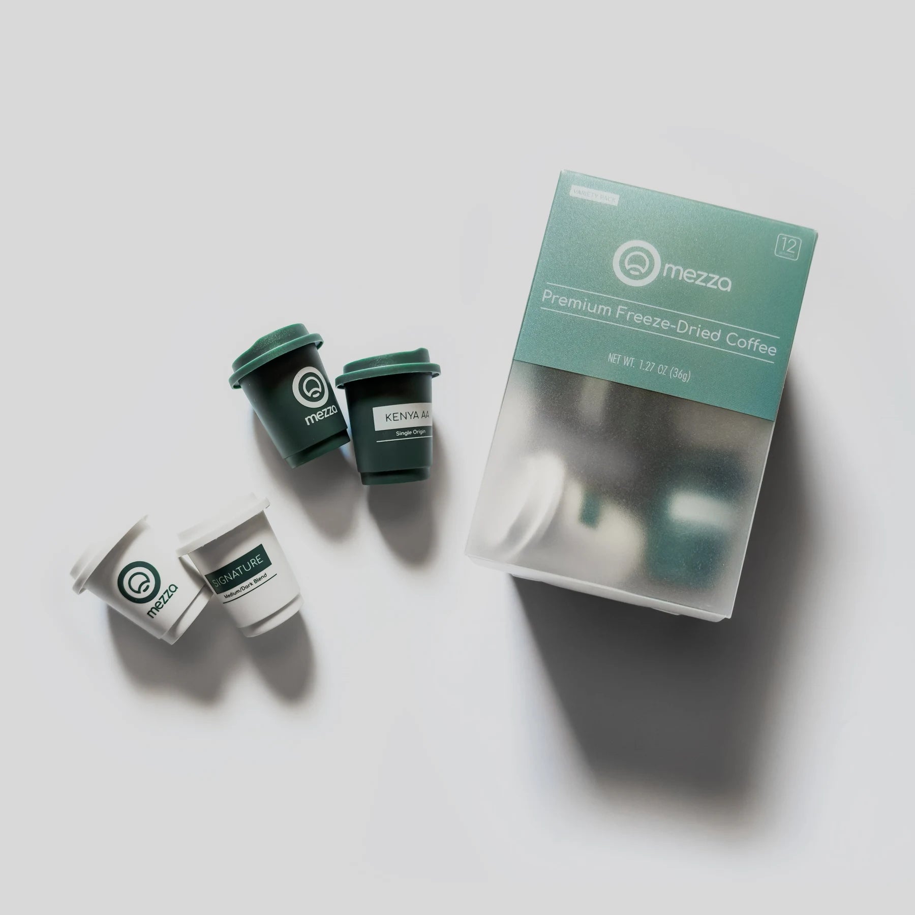 Mezza variety pack with Signature Blend and Kenya AA single-serve coffee cups