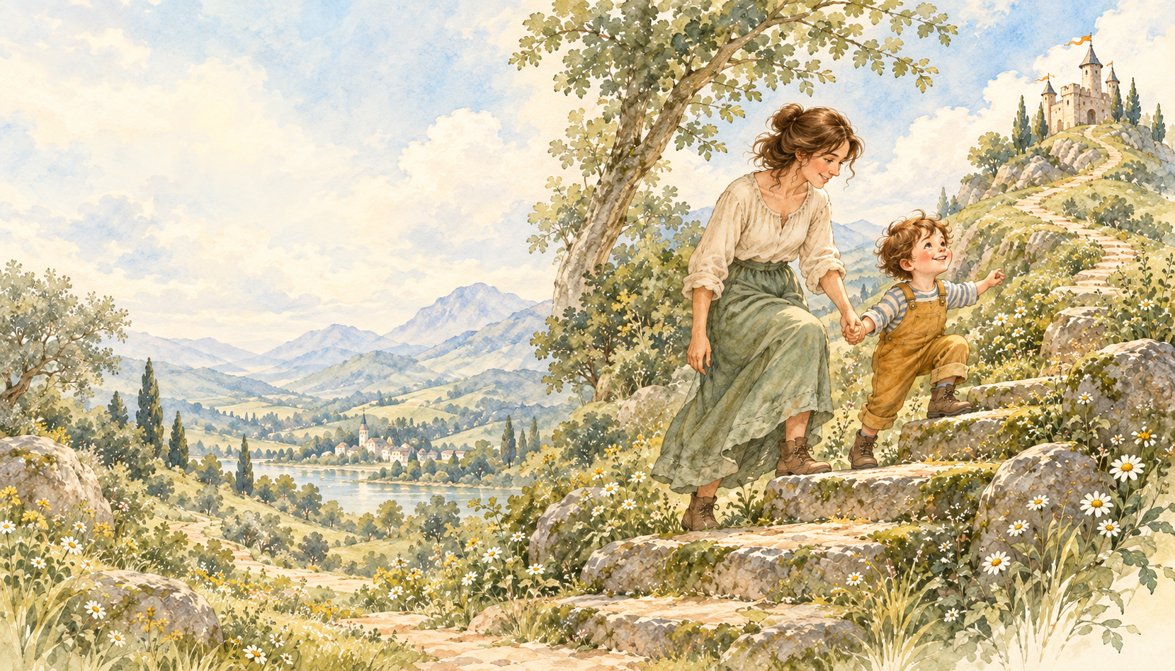 Watercolor storybook world for FITWOOD at Rarely Young